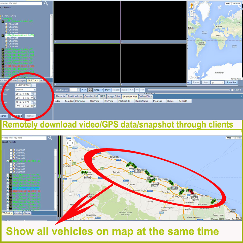 GPS Map Tracking HDD CCTV Mobile DVR Kit