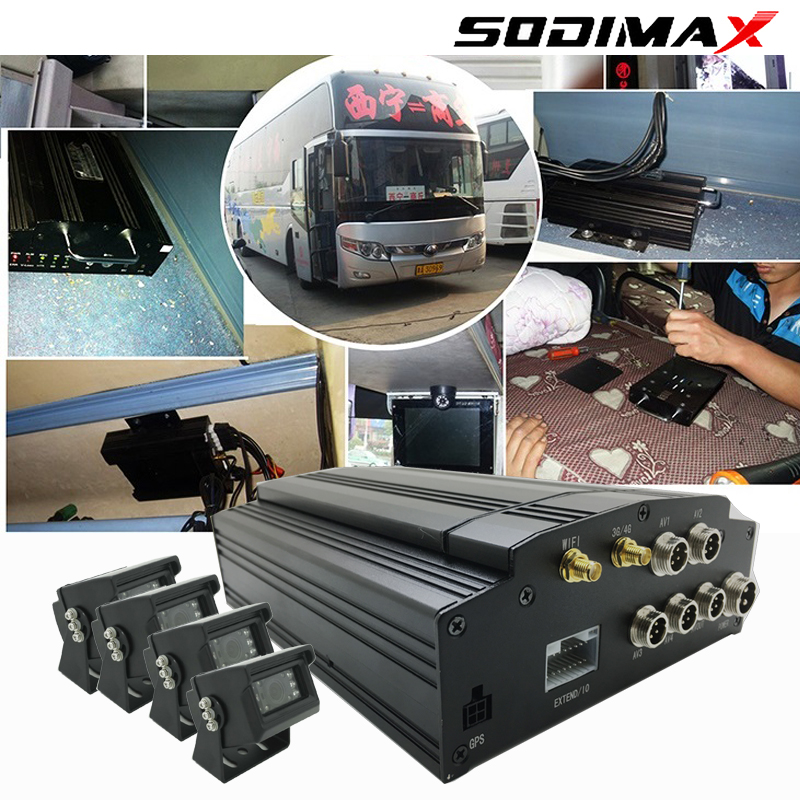 4CH Taxi Safety Camera G-Sensor Support HDD Mobile DVR